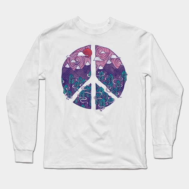 Peaceful Landscape Long Sleeve T-Shirt by againstbound